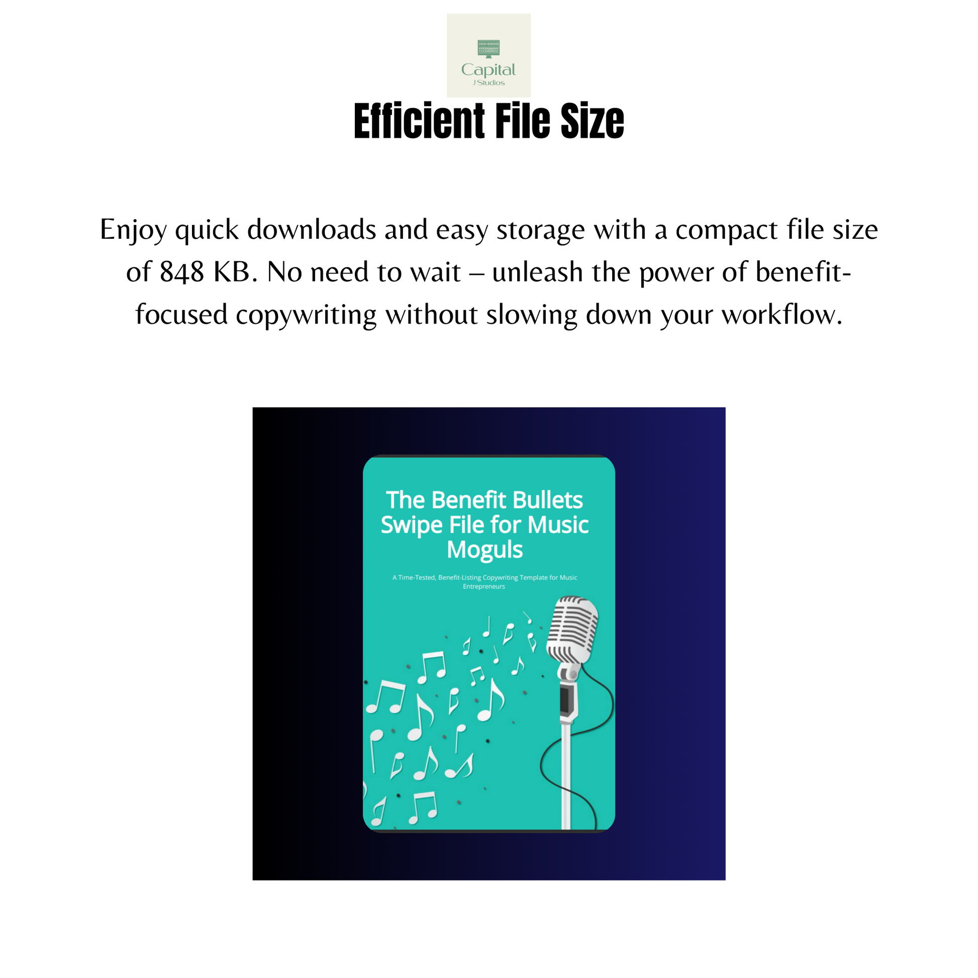 The Benefit Bullets Swipe File for Music Moguls by CAPITAL J STUDIOS