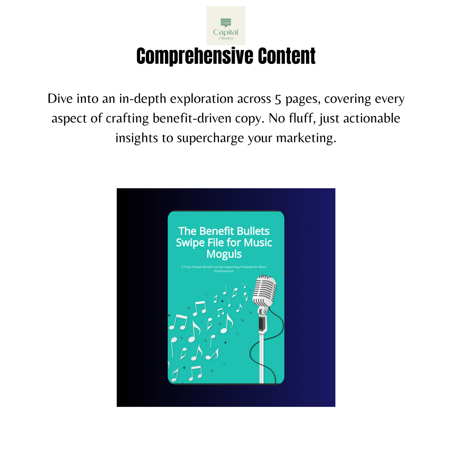 The Benefit Bullets Swipe File for Music Moguls by CAPITAL J STUDIOS